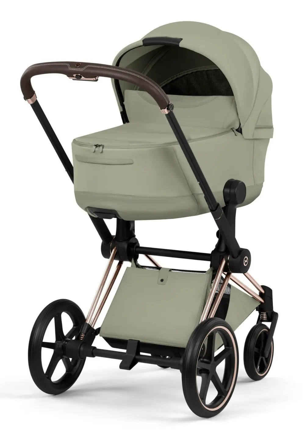 Cybex Kinderwagen-Set 'Priam Style' Sage Green (Frame Roségold)