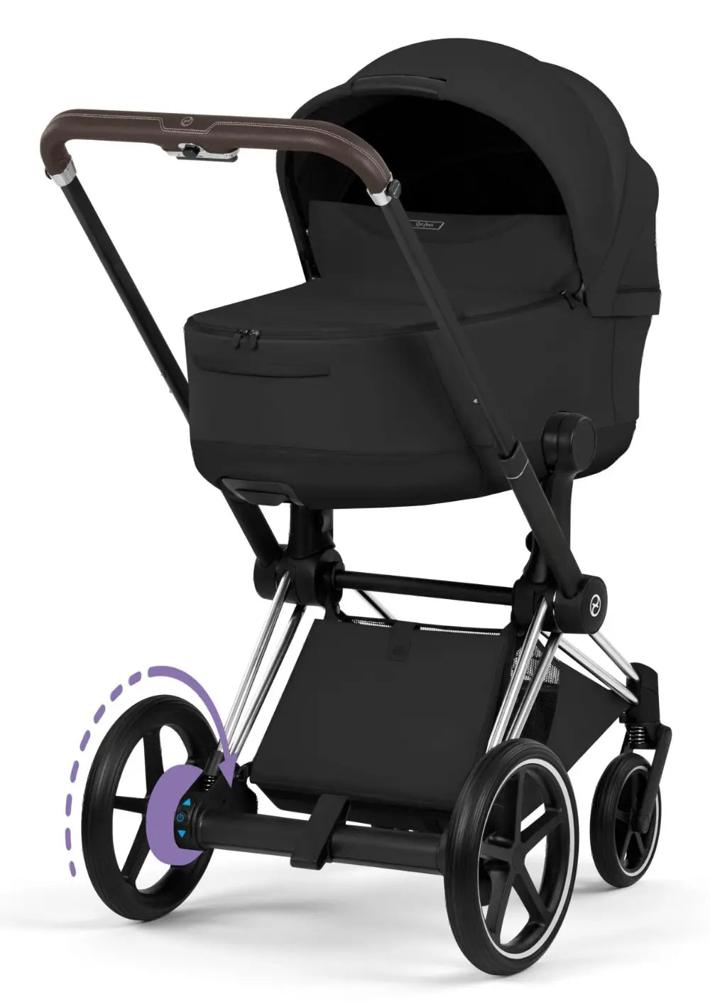 Cybex Kinderwagen-Set 'e-Priam Style' Sepia Black (Frame Chrome Brown)