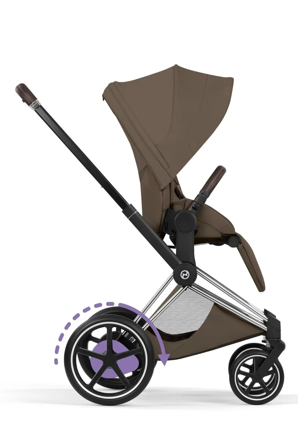 Cybex Kinderwagen-Set 'e-Priam Style' Coconut Brown (Frame Chrome Brown)