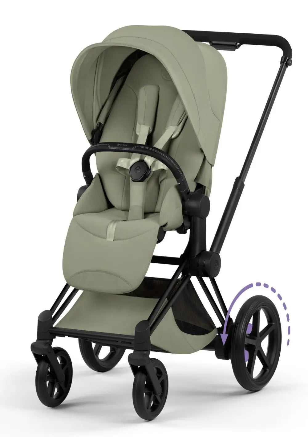 Cybex Kinderwagen-Set 'e-Priam Style' Sage Green (Frame Matt Black)