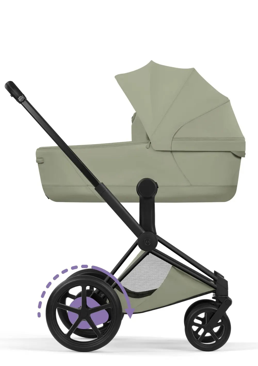 Cybex Kinderwagen-Set 'e-Priam Style' Sage Green (Frame Matt Black)