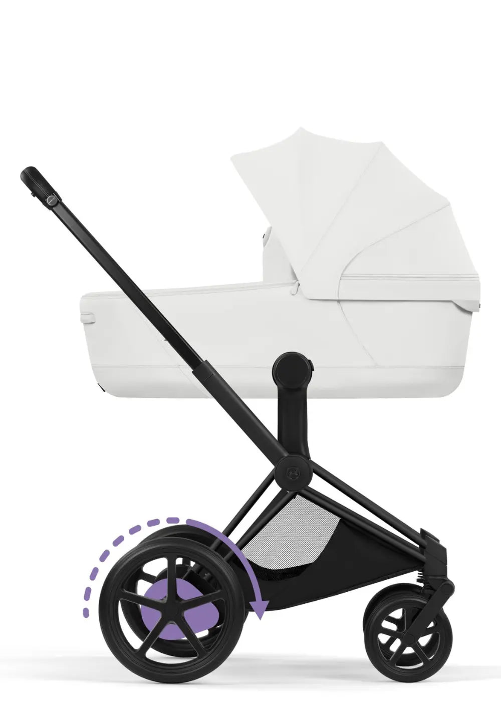 Cybex Kinderwagen-Set 'e-Priam Style' Off White / Gestell Matt Black