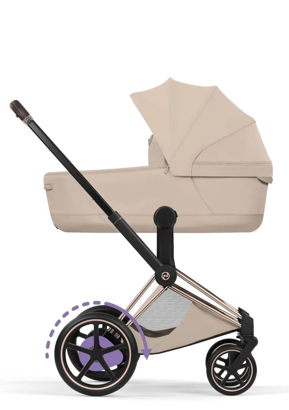 Cybex Kinderwagen-Set 'e-Priam Style' Cozy Beige (Frame Roségold)