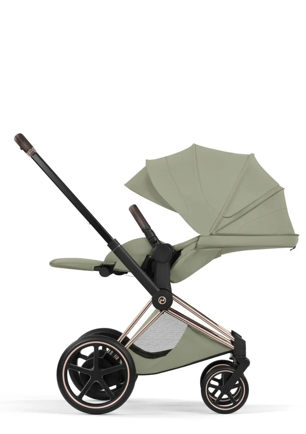 Cybex Kinderwagen-Set 'e-Priam Style' Sage Green (Frame Roségold)