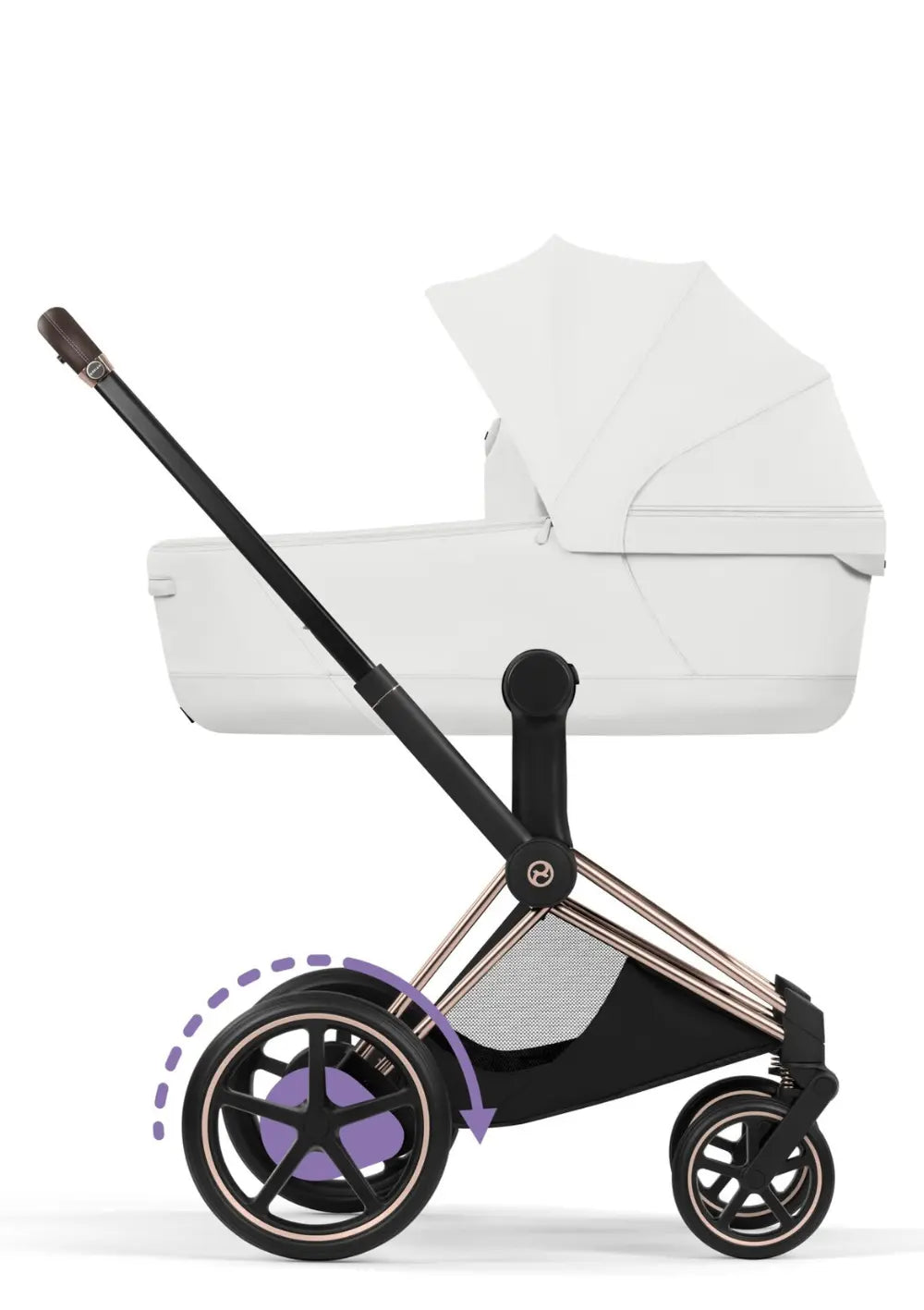 Cybex Kinderwagen-Set 'e-Priam Style' Off White / Gestell Roségold