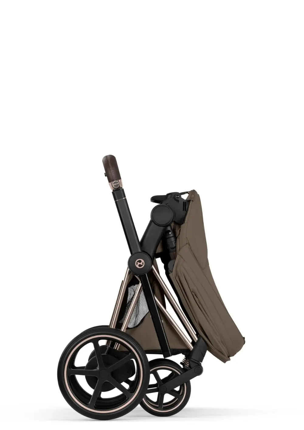 Cybex Kinderwagen-Set 'e-Priam Style' Coconut Brown (Frame Roségold)