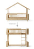 Umbauset für 'Wood Mini+' Hausbett zum halbhohen Hochbett Eiche