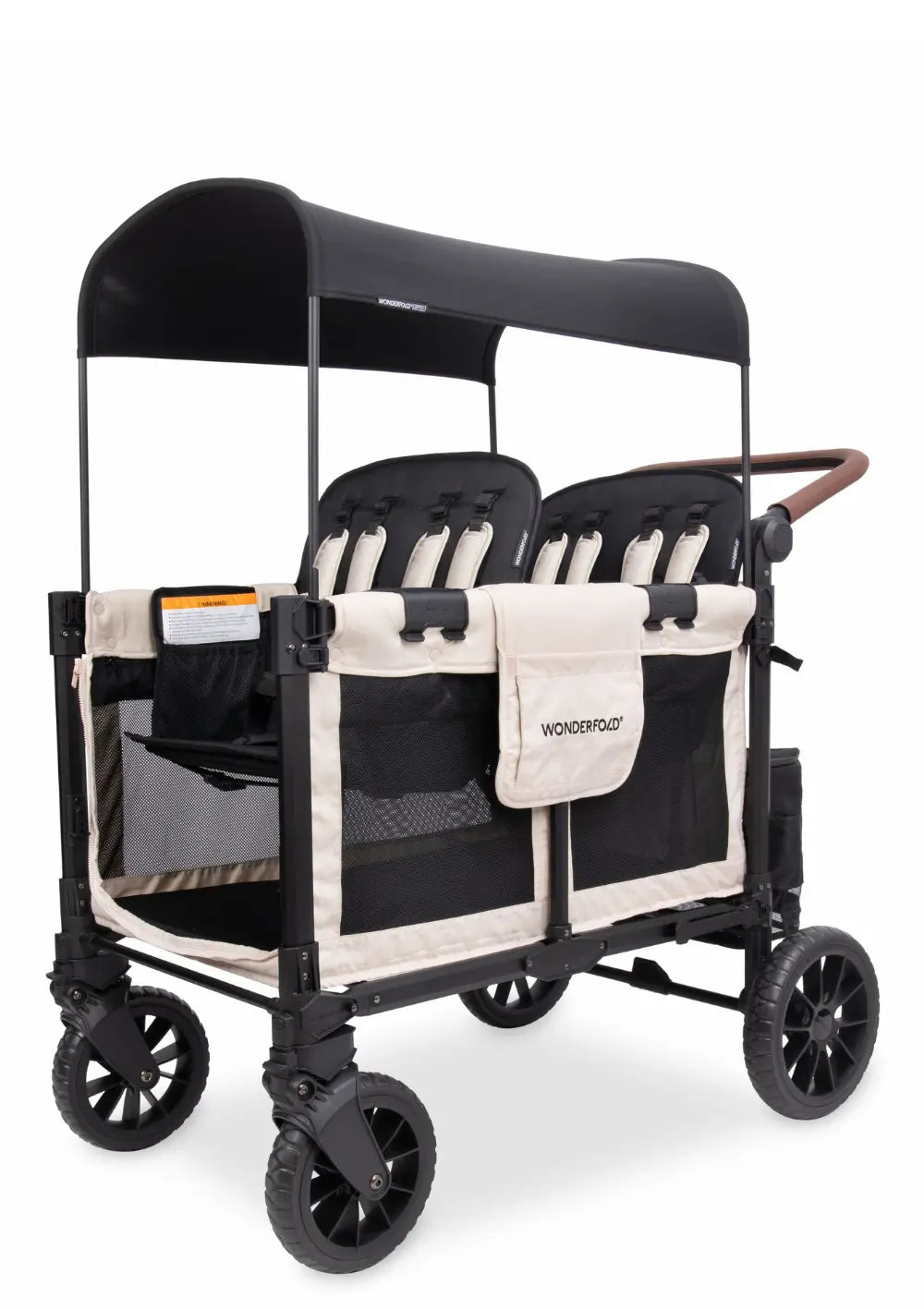 WonderFold W4 Luxe Pro Kinderwagen 4-Sitzer Sandy Beige
