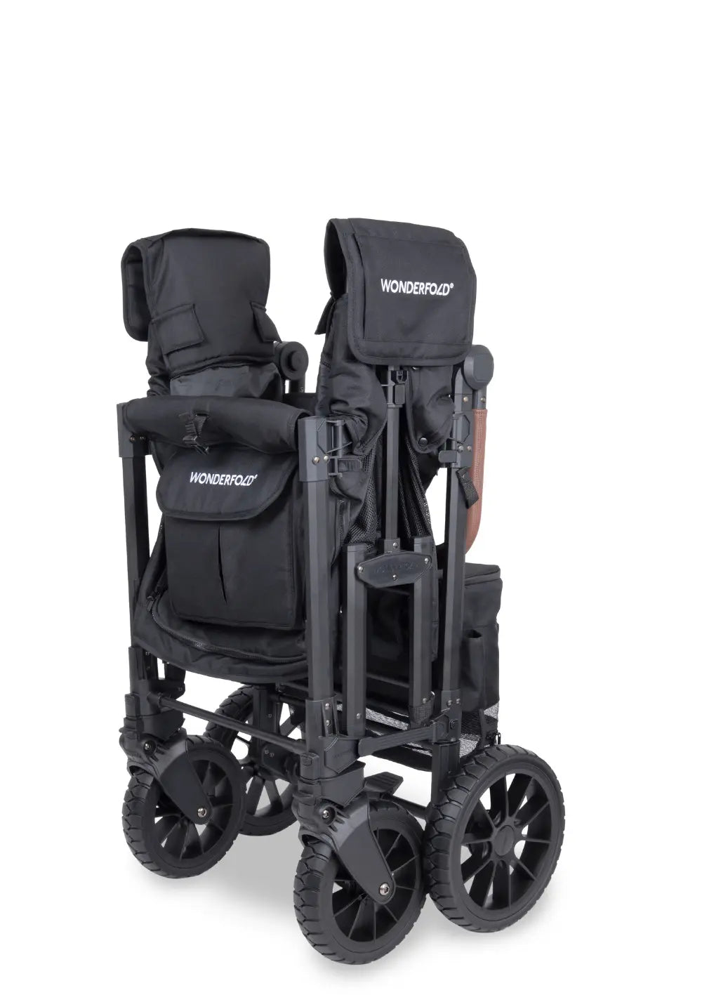 WonderFold W2 Luxe Pro Kinderwagen 2-Sitzer Jet Black