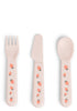 Kinderbesteck-Set 'Foodie' Tiny farm rosa