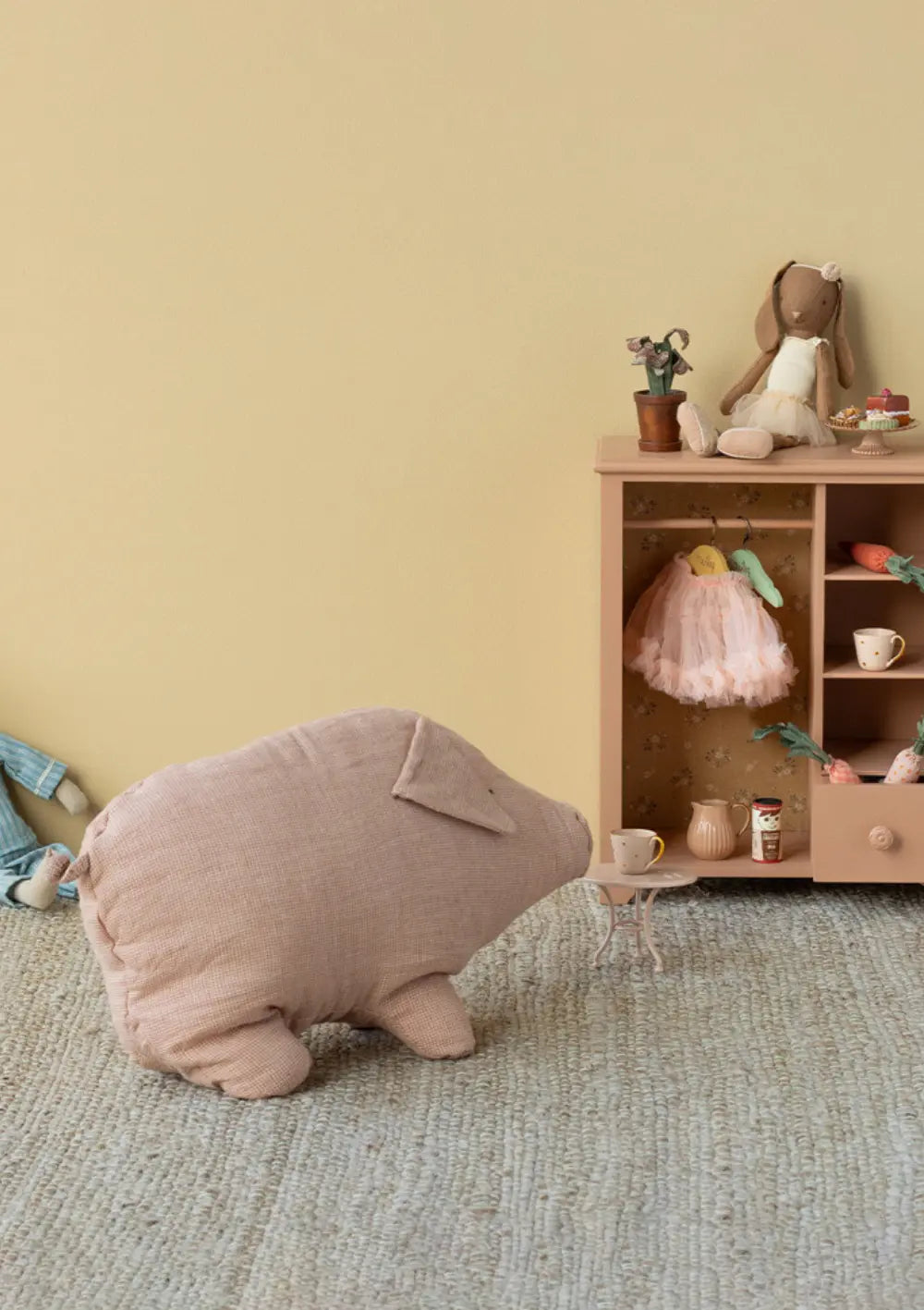 Maileg Stofftier 'Polly Pork' rosa-kariert medium