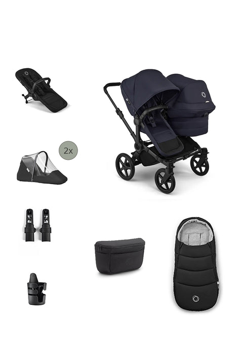 'Donkey 6 Double' Bundle – Unverzichtbares Kinderwagen-Set Deep Indigo