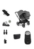 'Donkey 6 Double' Bundle – Unverzichtbares Kinderwagen-Set Moon Grey