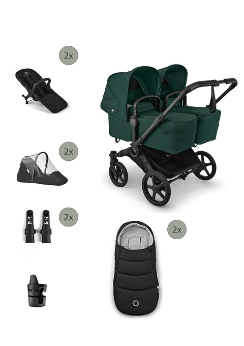 'Donkey 6 Twin' Bundle – Unverzichtbares Kinderwagen-Set Fern Green