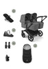 'Donkey 6 Twin' Bundle – Unverzichtbares Kinderwagen-Set Moon Grey