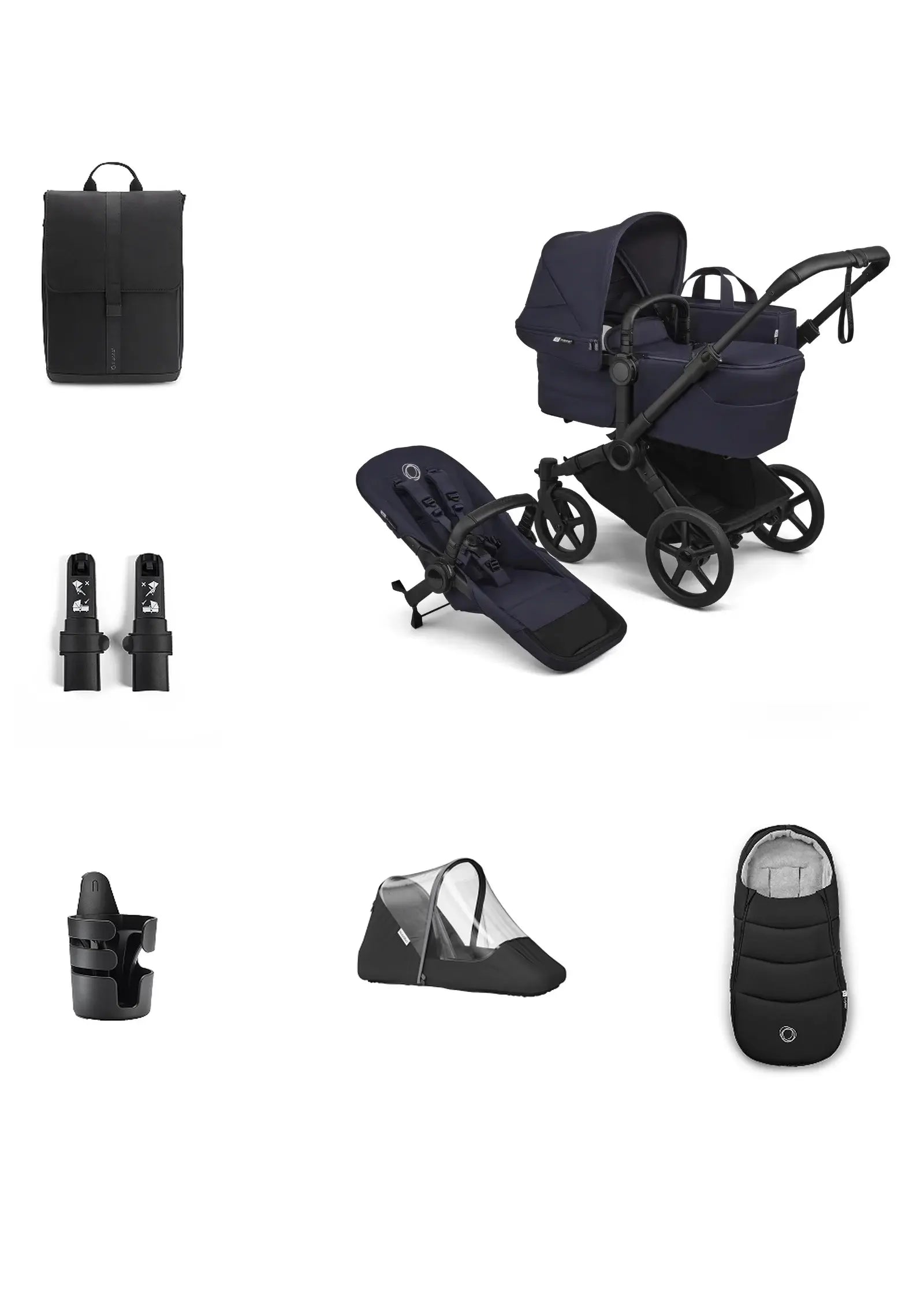 'Donkey 6 Single' Bundle – Unverzichtbares Kinderwagen-Set Deep Indigo